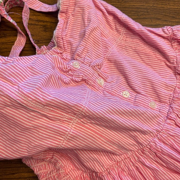 ❤️Pink and white strip dress with floral straps❤️ - Picture 8 of 8